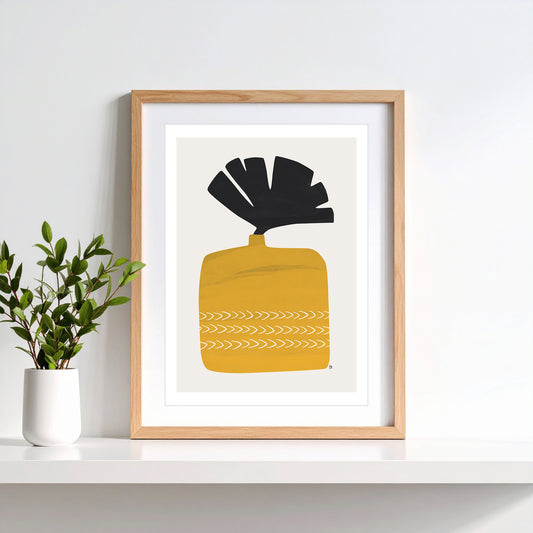 Plant In Yellow Ochre Pot